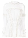 DOLCE & GABBANA RUFFLED LACE BLOUSE