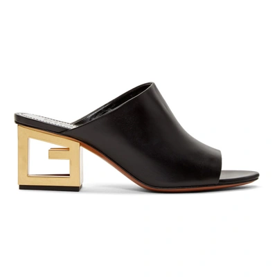 Givenchy Gold G Heel Mules - 黑色 In Black