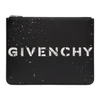 GIVENCHY GIVENCHY BLACK LARGE STENCIL LOGO ZIPPED POUCH