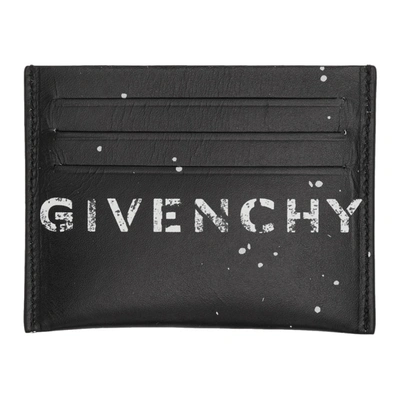 Givenchy 黑色模板印花徽标卡包 In Black