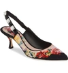 DOLCE & GABBANA FLORAL SLINGBACK PUMP,CG0326AZ839