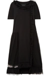 SIMONE ROCHA EMBELLISHED LAYERED TULLE AND COTTON-JERSEY DRESS