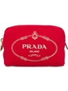 PRADA PRADA COSMETIC POUCH - RED