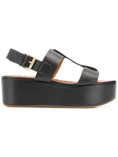 Chie Mihara Flatform Sandals In Black