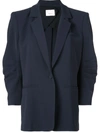 Cinq À Sept Khloe Ruched Sleeve Blazer In Blue
