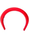 Prada Raso Logo Padded Silk Headband In Red