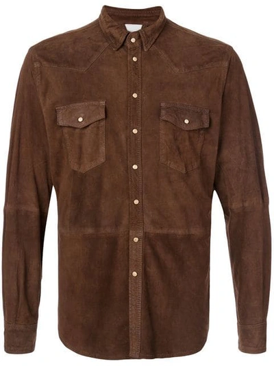 Eleventy Suede Shirt - 棕色 In Brown