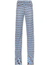 PRADA PSYCHEDELIC ARGYLE PRINT BELTED TROUSERS