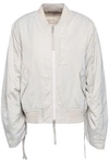 VINCE WOMAN RUCHED SHELL BOMBER JACKET IVORY,AU 2507222119310923