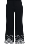 EMILIO PUCCI BRODERIE ANGLAISE-TRIMMED COTTON-PIQUÉ KICK-FLARE PANTS,3074457345620026205