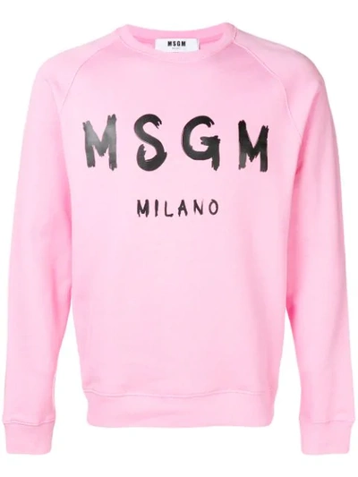 Msgm Logo Print Sweatshirt - 粉色 In Pink