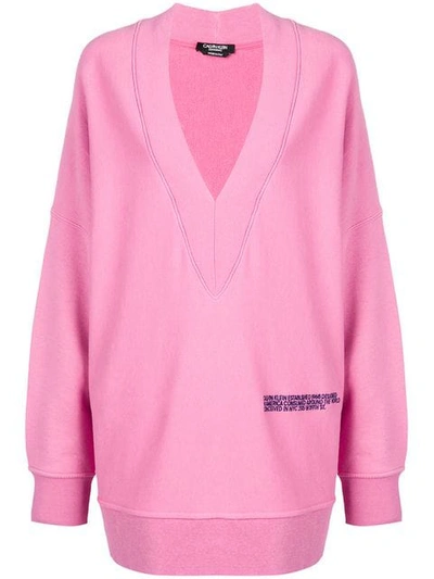Calvin Klein 205w39nyc Oversized V-neck Sweatshirt In 668 Drkanem