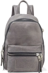 RICK OWENS RICK OWENS WOMAN MINI BURNISHED-LEATHER BACKPACK GRAY,3074457345620088254