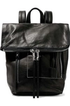 RICK OWENS RICK OWENS WOMAN DUFFLE TEXTURED-LEATHER BACKPACK BLACK,3074457345620091166