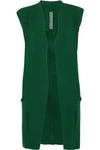 RICK OWENS RICK OWENS WOMAN PANELED COTTON VEST FOREST GREEN,3074457345621062654