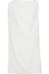 RICK OWENS RICK OWENS WOMAN DRAPED WASHED-SILK TUNIC WHITE,3074457345620103656