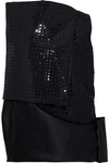 RICK OWENS RICK OWENS WOMAN ASYMMETRIC LAYERED SEQUINED COTTON TOP BLACK,3074457345620134661
