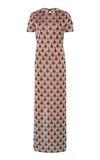 PACO RABANNE PRINTED LUREX MAXI DRESS,724596