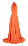 MATICEVSKI PALMA GATHERED CADY HALTERNECK GOWN,724631