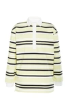 JW ANDERSON TWILL-TRIMMED STRIPED COTTON-JERSEY RUGBY SHIRT,724412