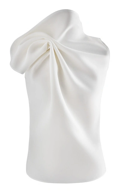 Maticevski Deadly Gathered Crepe De Chine Top In White