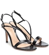 Gianvito Rossi Black Patent Manhattan Strappy 85 Sandals