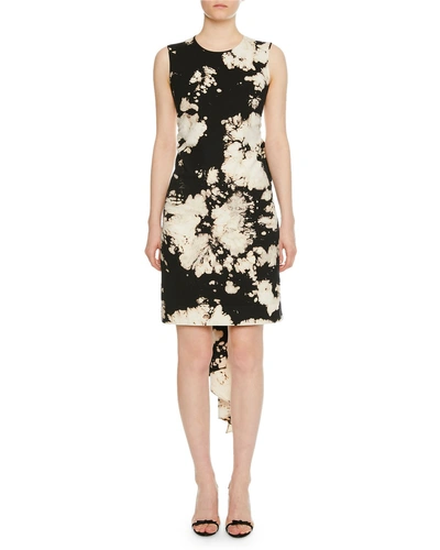 N°21 Patterned Bow-tie Open-back Cocktail Dress In Black/white