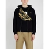 A BATHING APE LOGO-EMBROIDERED ZIP-THROUGH COTTON-JERSEY HOODY