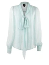 MARC JACOBS Runway Pleated Silk Tie-Front Blouse