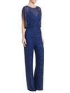 JENNY PACKHAM Hayworth Beaded Short Sleeve Jumpsuit