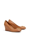 Tory Burch Chelsea Logo Medallion Wedge In Tan