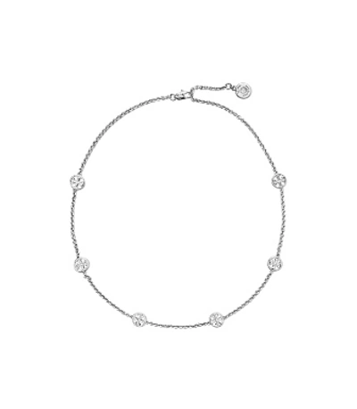 Tory Burch Miller Delicate Necklace In Silver