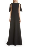 GIVENCHY EMBELLISHED CAPE WOOL DRESS,BW20CZ1009