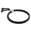 ANCHOR & CREW BLACK PEMBROKE SILVER & ROPE BRACELET