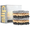 Slip Set Of Six Skinny Silk Hair Ties - Leopard Print In Leopard, Gold, Black