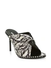 ALEXANDER WANG Lily Snake-Skin & Leather Twist Stiletto Backless Sandals