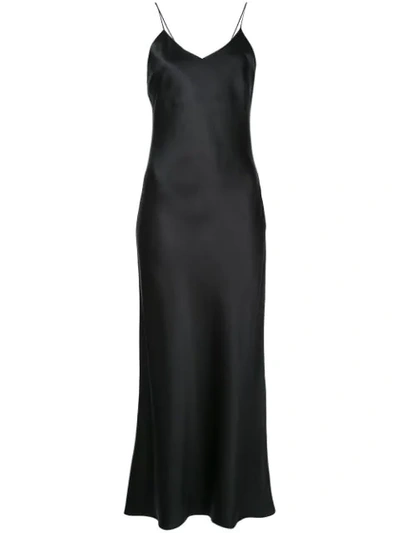 Anine Bing Rosemary Silk-charmeuse Midi Dress In Black