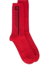 GIVENCHY GIVENCHY LOGO ANKLE SOCKS - 红色