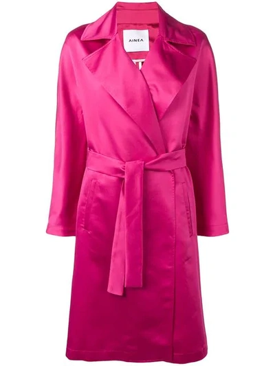 Ainea Belted Coat In Pink