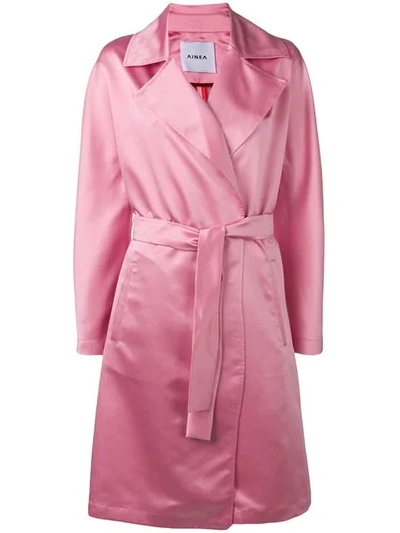 Ainea Belted Coat In Pink