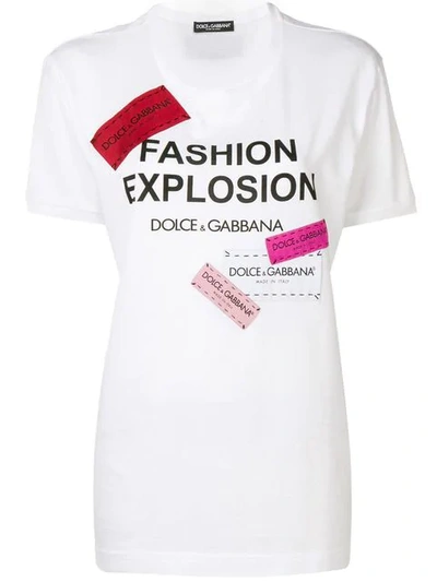 Dolce & Gabbana Dolce And Gabbana White Fashion Explosion T-shirt
