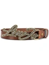 LIU •JO LIU JO EMBELLISHED BUCKLE BELT - 棕色