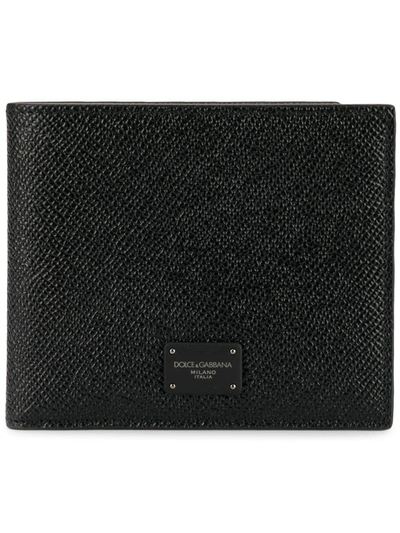Dolce & Gabbana Logo Plaque Bi-fold Wallet In Black