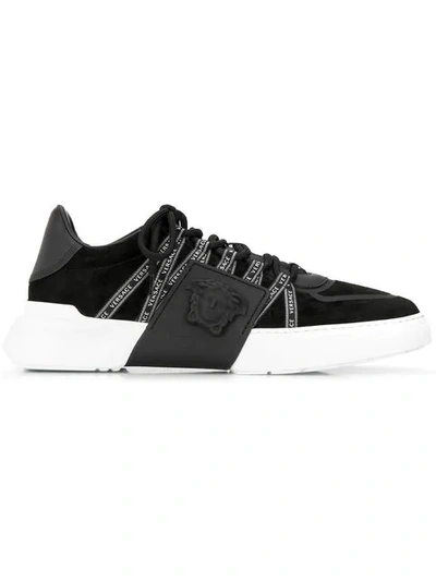 Versace Lateral Medusa Low-top Trainers In Black | ModeSens