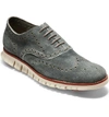 Cole Haan Men's Zerogrand Wingtip Oxfords Men's Shoes In Grey Suede/redwood