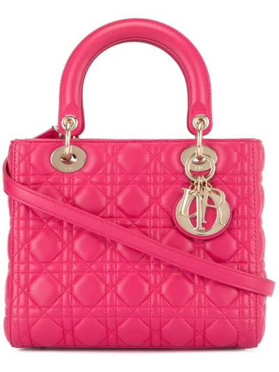 Pre-owned Dior Lady  Cannage 2way Hand Bag In Pink