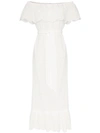 MARYSIA MARYSIA VICTORIA OFF-THE-SHOULDER COTTON DRESS - 白色