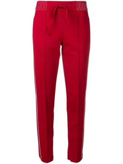 Cambio Side Stripes Slim Fit Trousers In Red