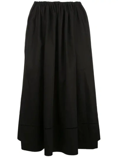 Khaite Meryl Pleated-waist Cotton Maxi Skirt In Black