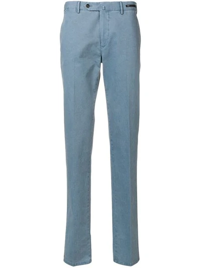 Pt01 Denim Tailored Trousers In Blue